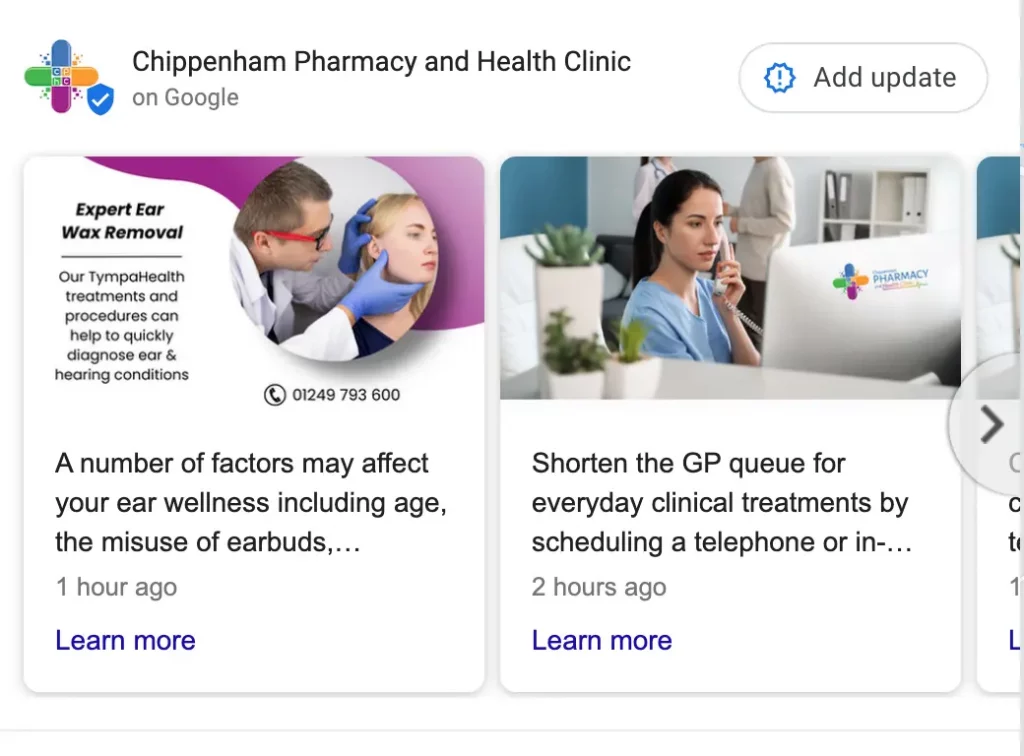 Chippenham Pharmacy Google Business Profile Posts