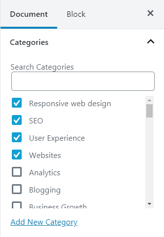 blog categories